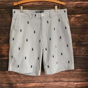 Polo Ralph Lauren Men’s Prospect Short Logo Blue White Stripe size 35